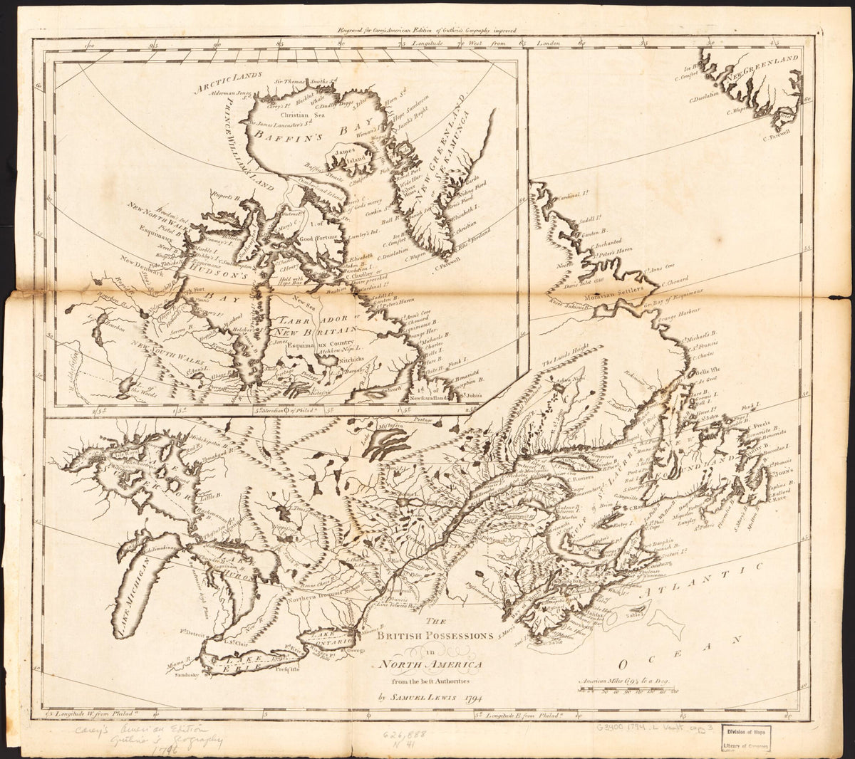 The British Possessions In North America : from the Best Authorities 1794 by Relic Map Company