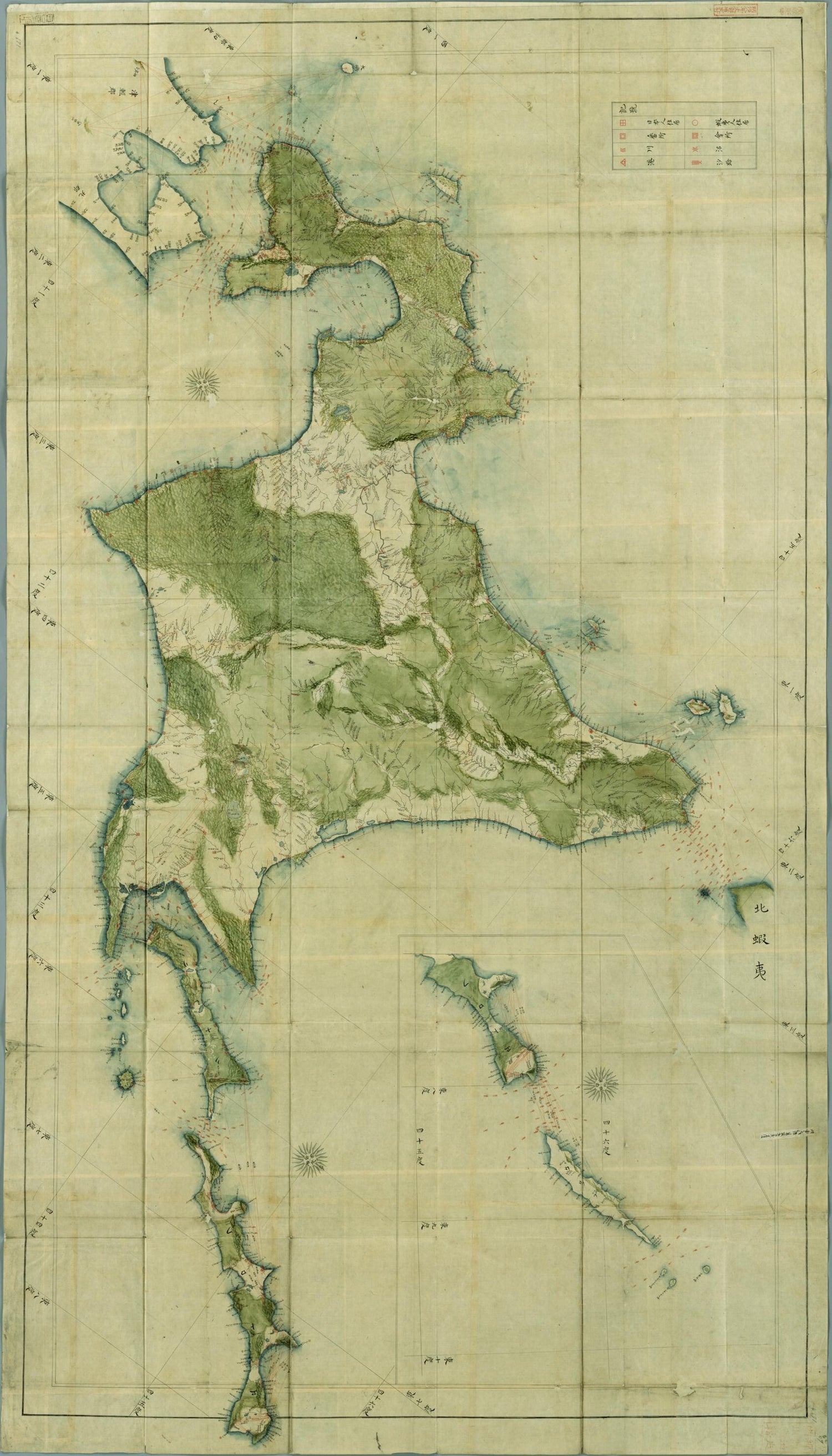 This old map of Map of Ezo from 1826 was created by Kageyasu Takahashi in 1826