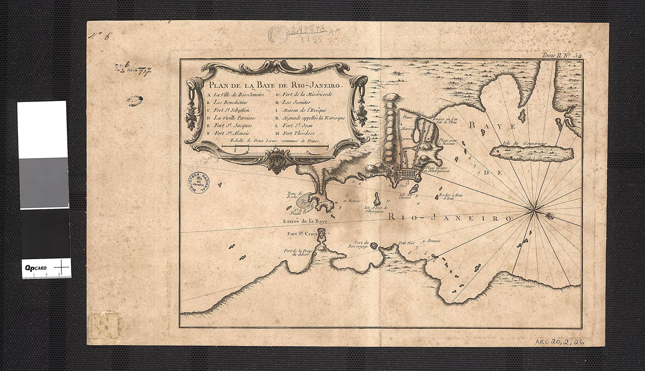 This old map of Map of the Bay of Rio De Janeiro. (Plan De La Baye De Rio De Janeiro) from 1764 was created by  Nicolas in 1764