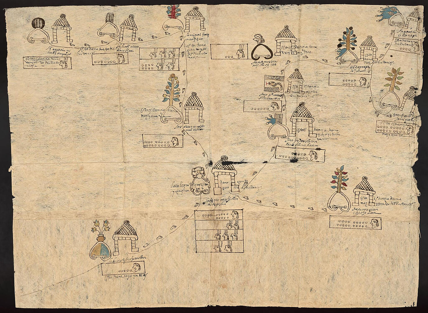 This old map of Muchitlan, Tlaxcala, Mexico from 1582 was created by  in 1582