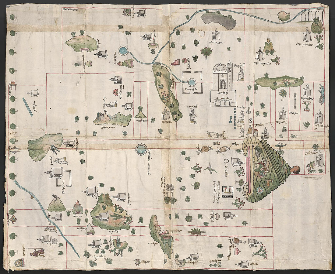 This old map of Cempoala, Mexico from 1580 was created by  in 1580