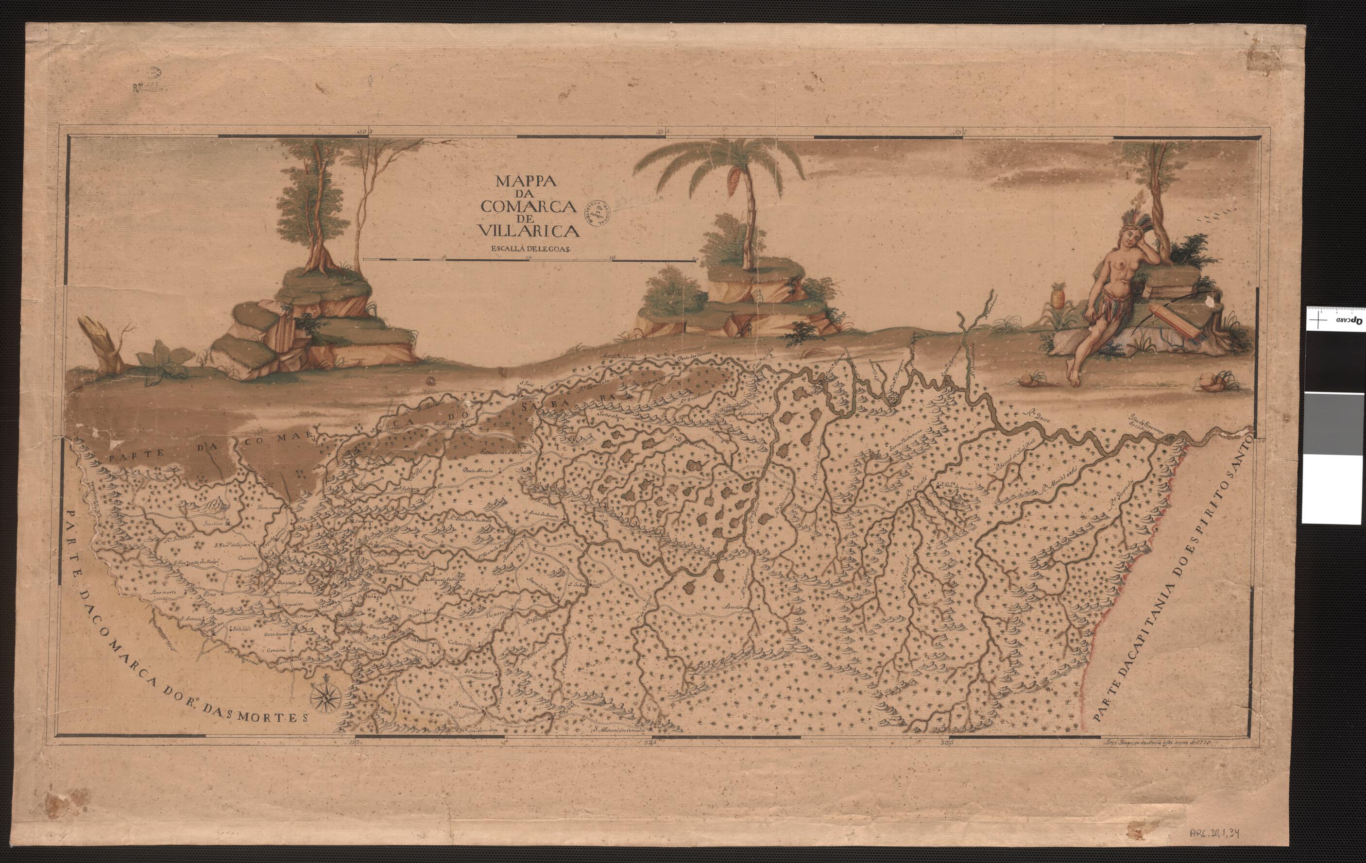 This old map of Map of the District of Villa Rica. (Mappa Da Comarca De Villa Rica / Jose Joaquim Da Rocha) from 1779 was created by José Joaquim Da Rocha in 1779