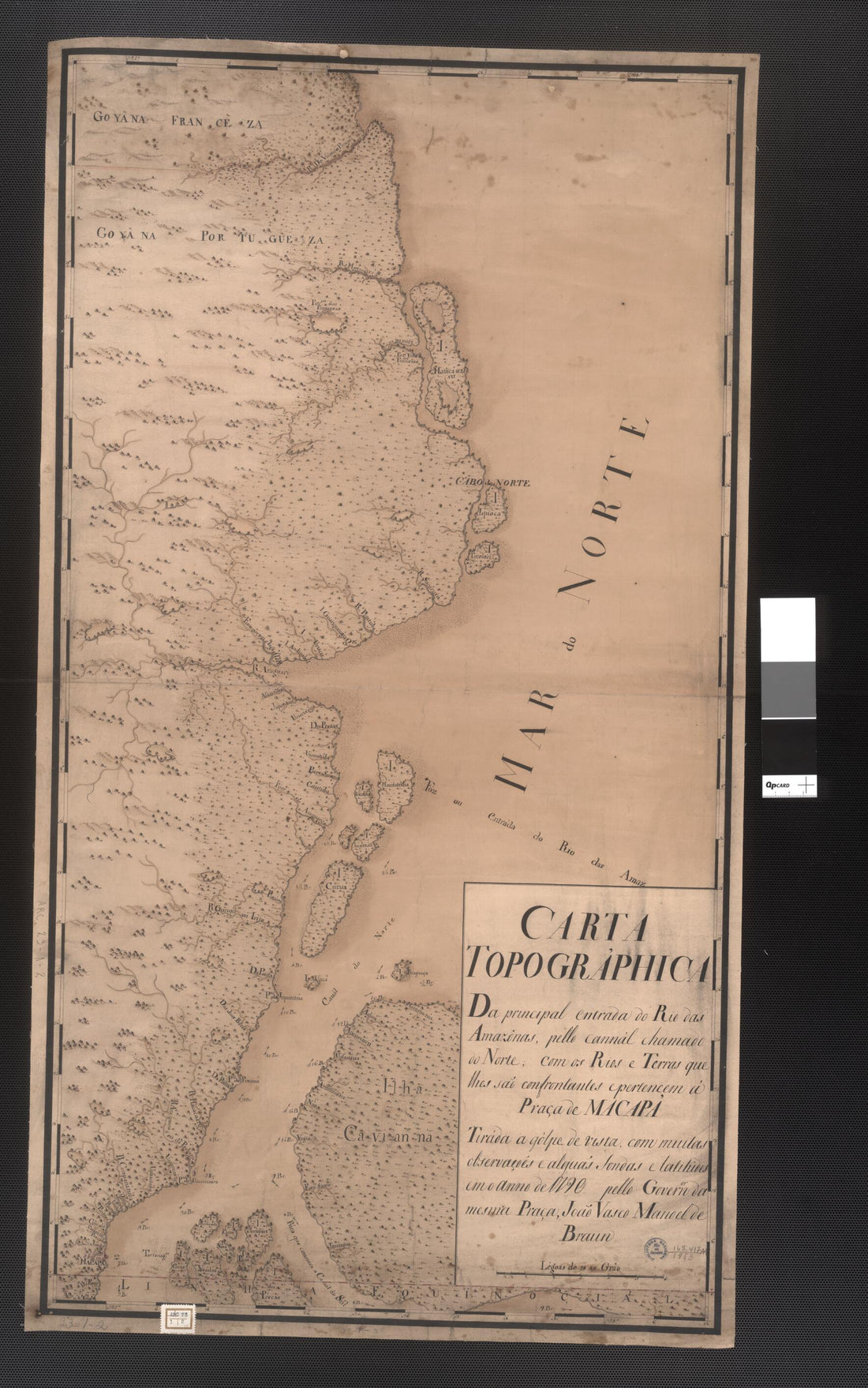 This old map of Topographic Map of the Principal Entry to the Amazon River. (Carta Topografica: Da Principal Entrada Do Rio Amazônas) from 1790 was created by João Vasco Manuel De Braun in 1790