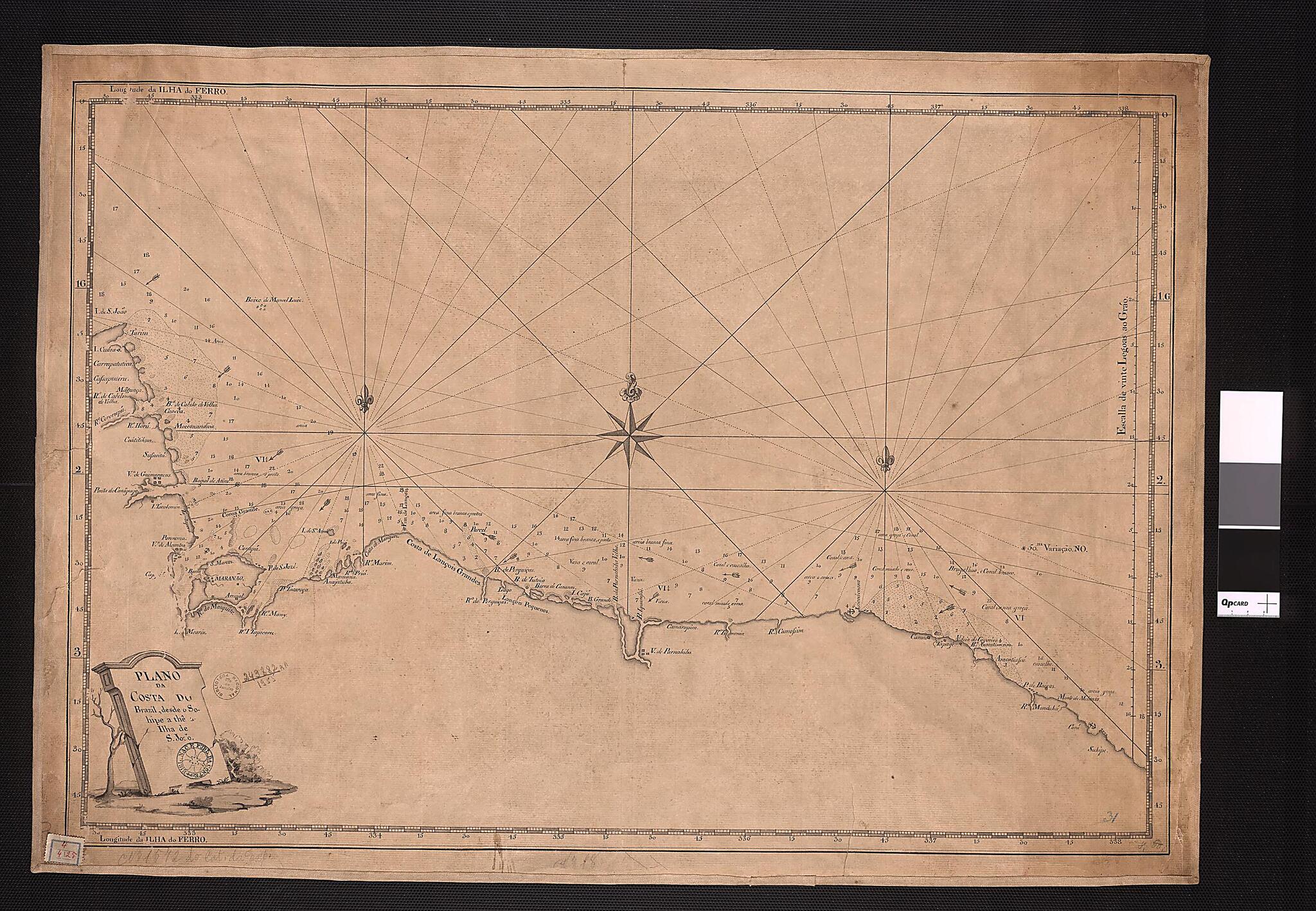 This old map of Plan of the Brazilian Coast from Sohipe to São João Island. (Plano Da Costa Do Brasil Desde O Sohipe Athê a Ilha De S. João) from 1750 was created by  in 1750