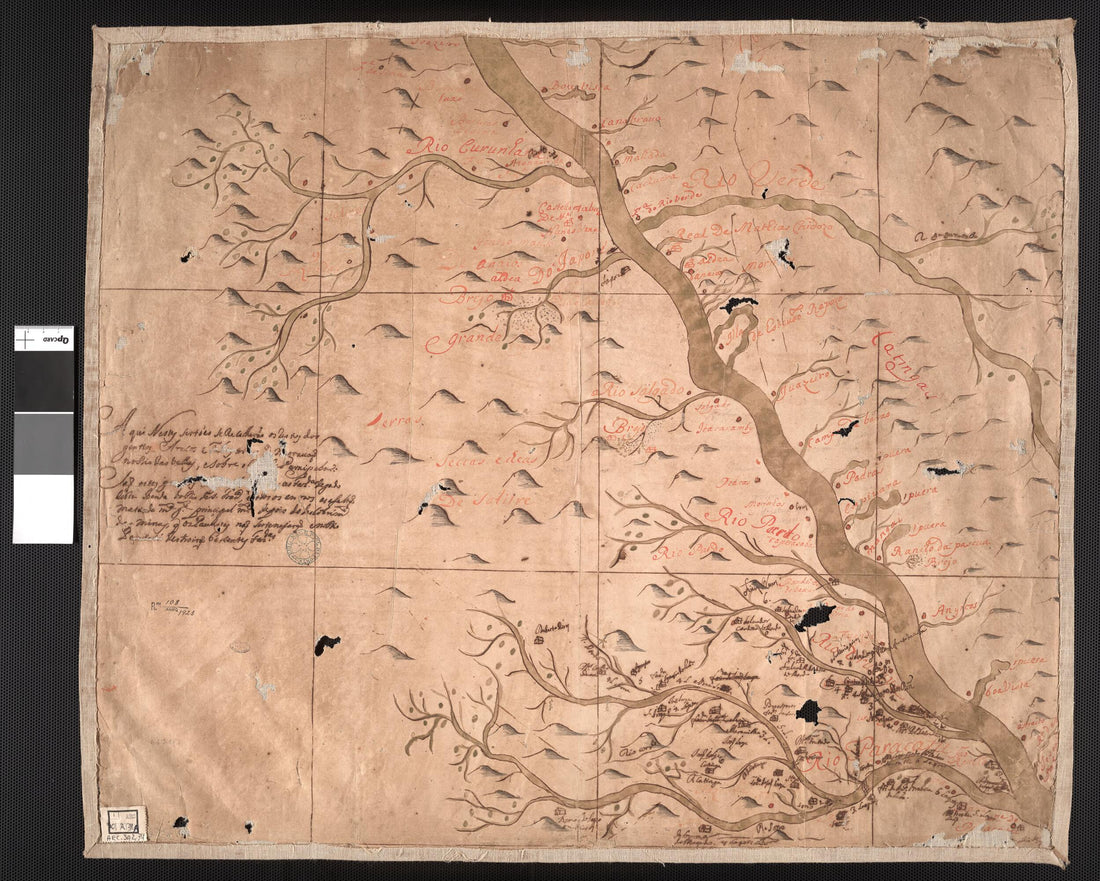 This old map of Demonstration of the Tributaries of the São Francisco River, Minas Gerais. (Demonstração Dos Afluentes Do Rio São Francisco, Em Minas Gerais) from 1700 was created by  in 1700