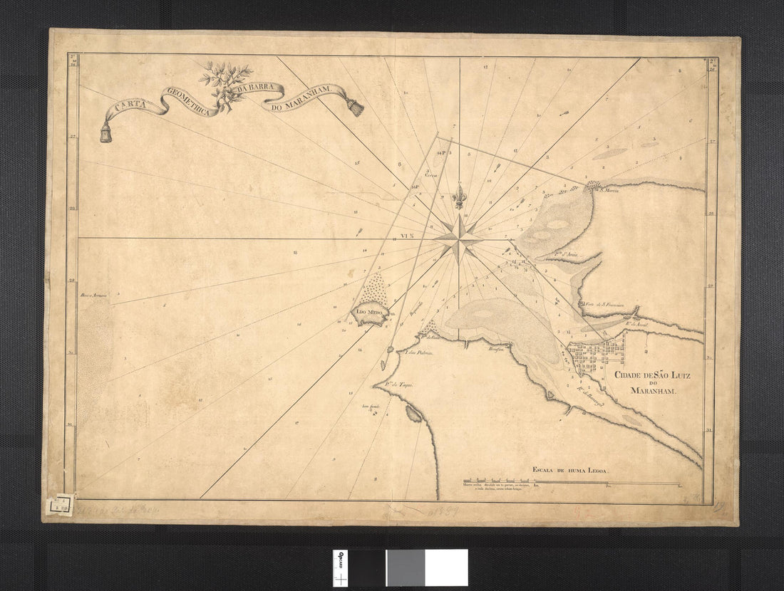 This old map of Map of Maranhão, City of São Luis Do Maranhão. (Carta Geométrica Da Barra Do Maranhão, Cidade De São Luiz Do Maranhão) from 1800 was created by  in 1800