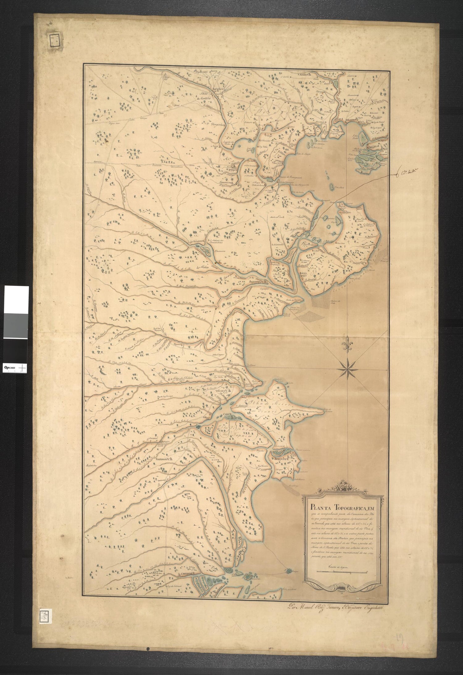 This old map of Topographic Map of Part of Ilheos District. (Planta Topographica Em Que Se Comprehende Parte Da Comarca Dos Ilheos) from 1700 was created by Manoel Rodriguez Teixeira in 1700