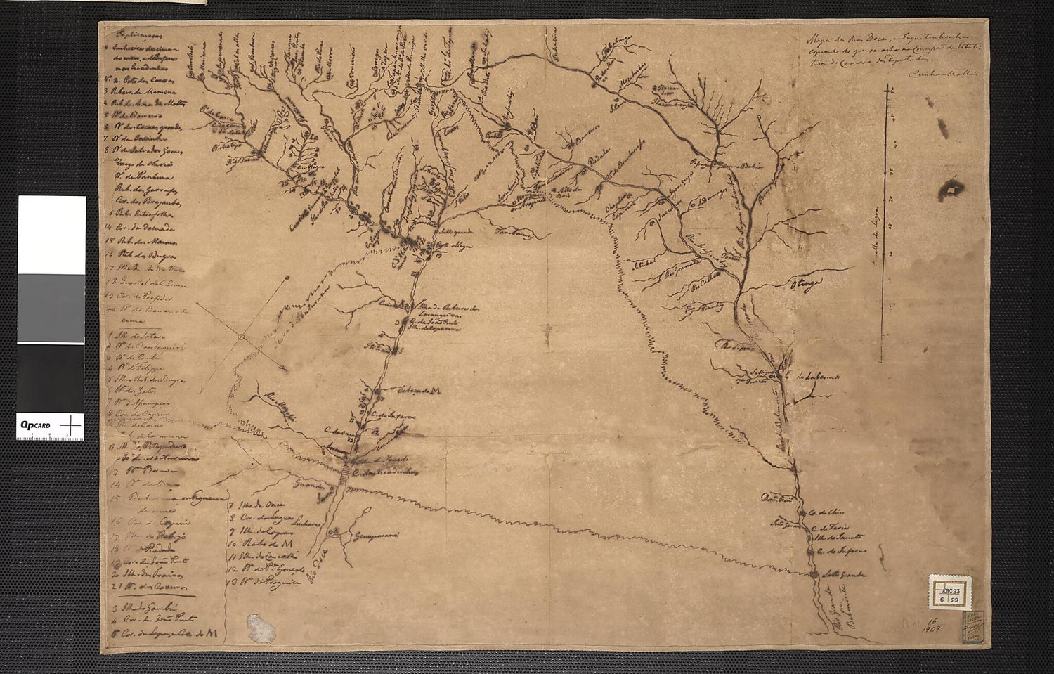 This old map of Map of Doce and Jequitinhonha Rivers Copied from Documents Found In the House of Representatives. (Mapa Dos Rios Doce E Jequitinhonha Copiado Do Que Se Acha No Campão sic De Estatistica Da Camara Dos Deputados) from 1800 was created by J