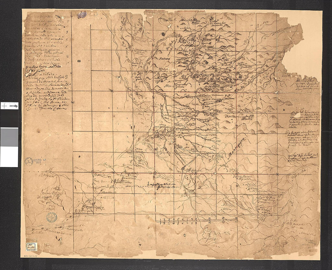 This old map of Map of the Region of Minas Gerais With a Part of the Way from São Paulo and of Rio De Janeiro to the Mines, Showing Tributaries of the São Francisco River. (Região Das Minas Gerais Com Uma Parte Do Caminho De São Paulo E Do Rio De Jan