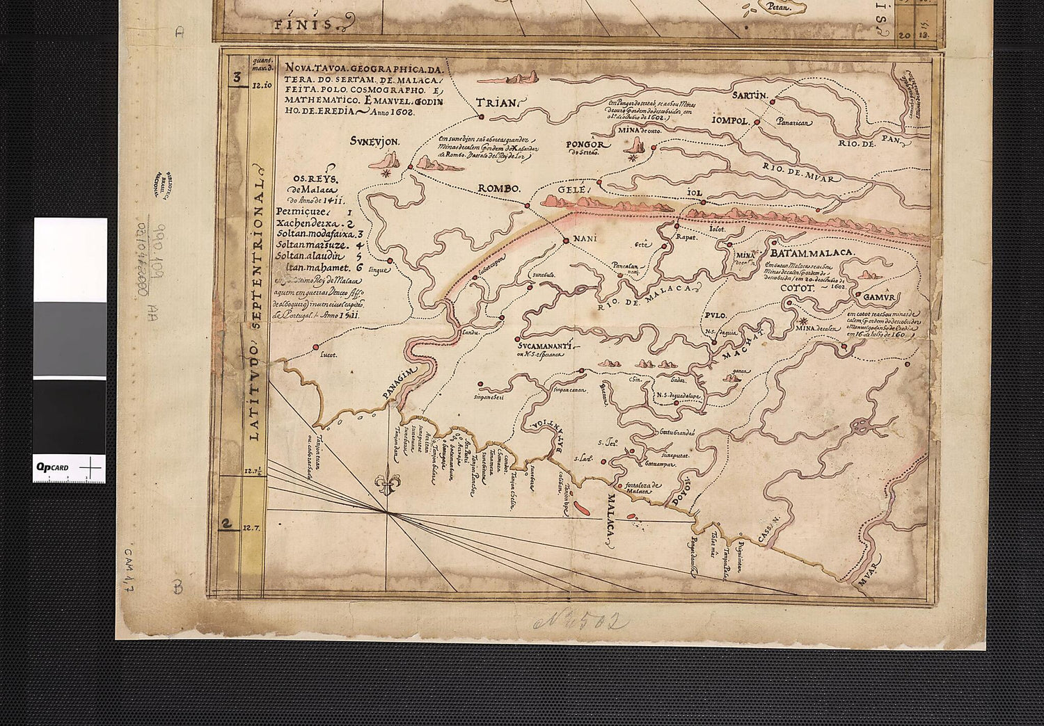 This old map of New Geographic Map of the Interior of Malaca. (Nova Tavoa Geographica Da Tera Do Sertam De Malaca) from 1602 was created by Manuel Godinho De Eredia in 1602