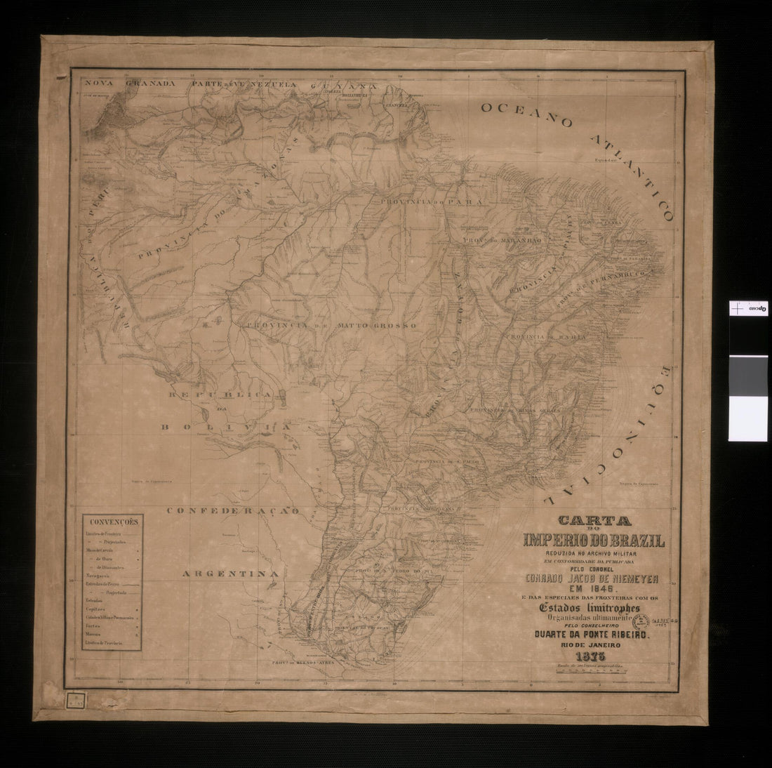 This old map of Map of the Brazilian Empire. (Carta Do Império Do Brasil) from 1873 was created by Conrado Jacob De Niemeyer, Duarte Da Ponte Ribeiro Ponte Ribeiro, Monteiro Tourinho in 1873