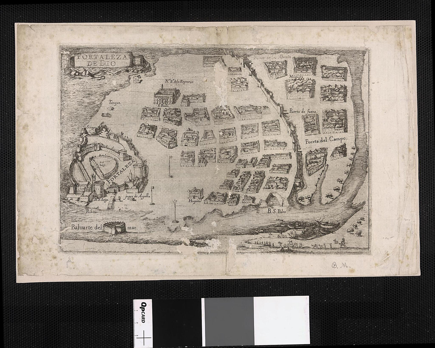 This old map of Fortress of Dio: Plans of Plazas and Forts of Portuguese Possessions In Asia and Africa. (Fortaleza De Dio: Plantas De Praças E Fortes De Possessões Portuguesas Na Ásia E África) from 1600 was created by  in 1600