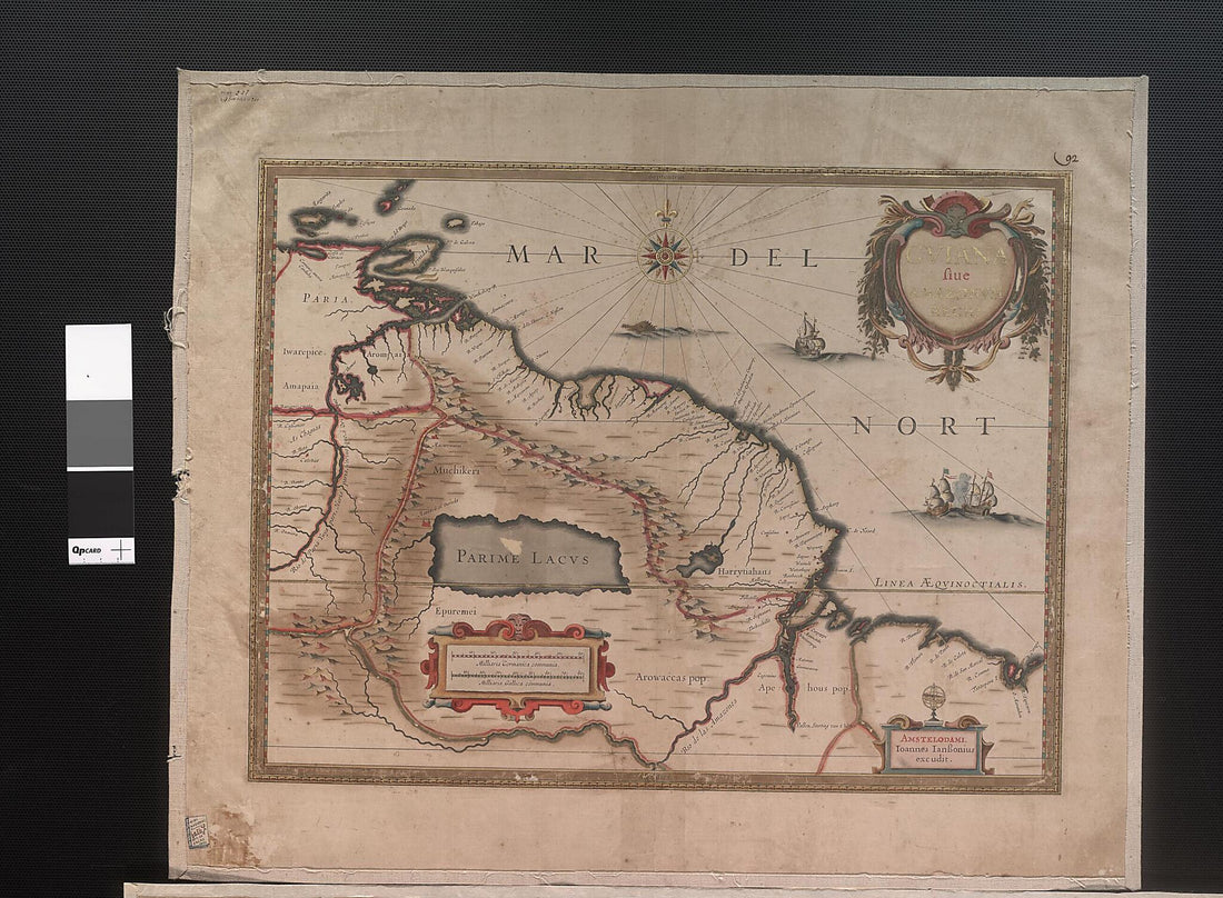 This old map of Guyana, Or, the Kingdom of the Amazons. (Guiana, Siue, Amazonum Regio) from 1600 was created by Jan Jansson in 1600