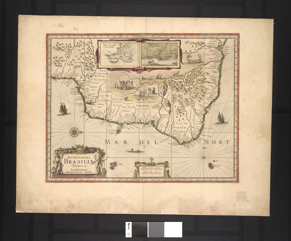 This old map of A Most Accurate Picture of Brazil. (Accuratissima Brasiliae Tabula) from 1630 was created by Hendrik Hondius in 1630