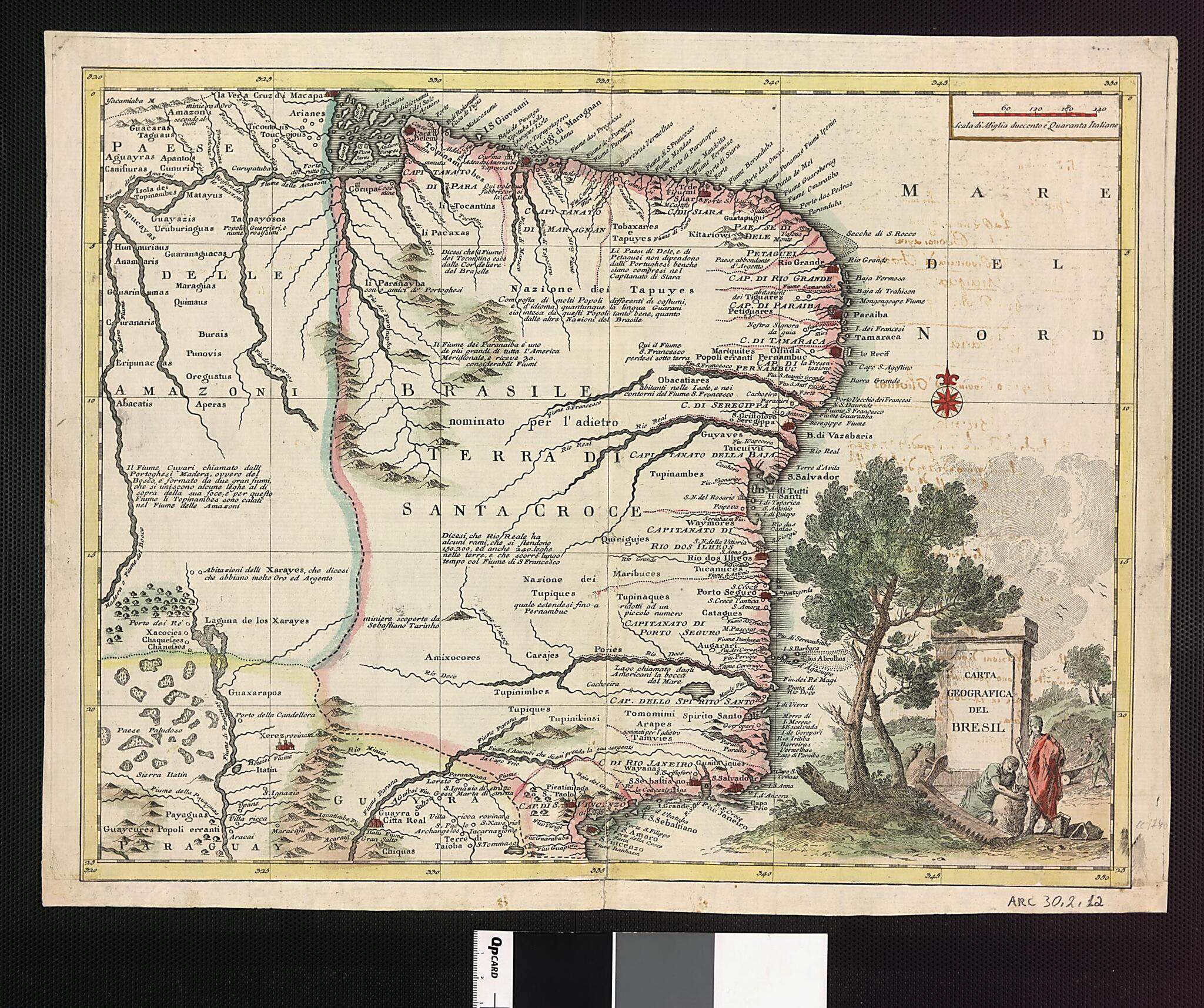 This old map of Geographic Map of Brazil. (Carta Geografica Del Bresil) from 1740 was created by Giovanni Battista Albrizzi in 1740