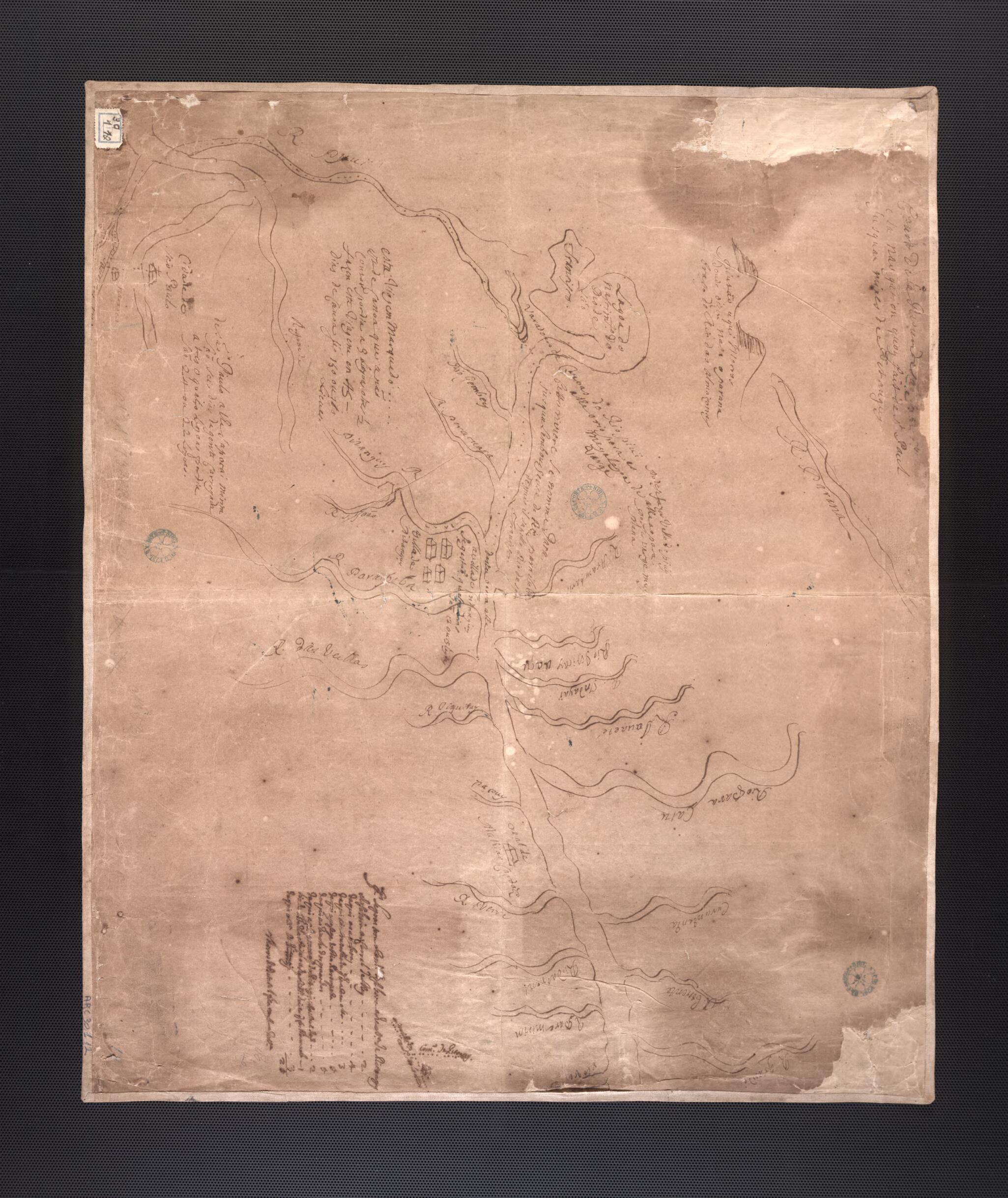 This old map of Course of the São Francisco River and the Navigation Along It from São Paulo to the Pitangui Mines. (Cours De La Riviere De Sao Franc.° Et La Navigation Que Y Fait De S.t Paul Jusquax Mines De Pitangui) from 1700 was created by  in 170