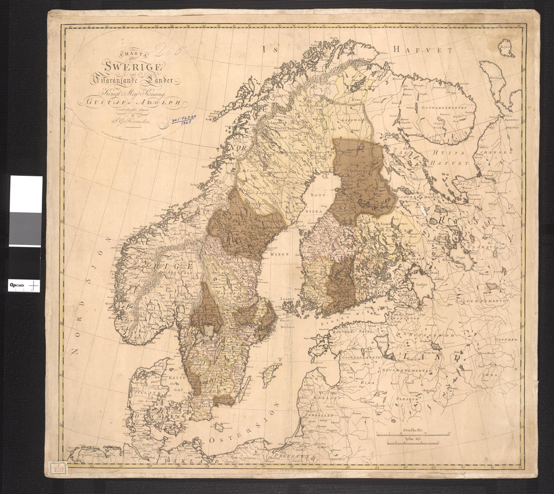This old map of Map of Sweden. (Charta öfwer Swerige) from 1797 was created by Fredrik Akrel, Samuel Gustaf Benzelstierna Hermelin in 1797
