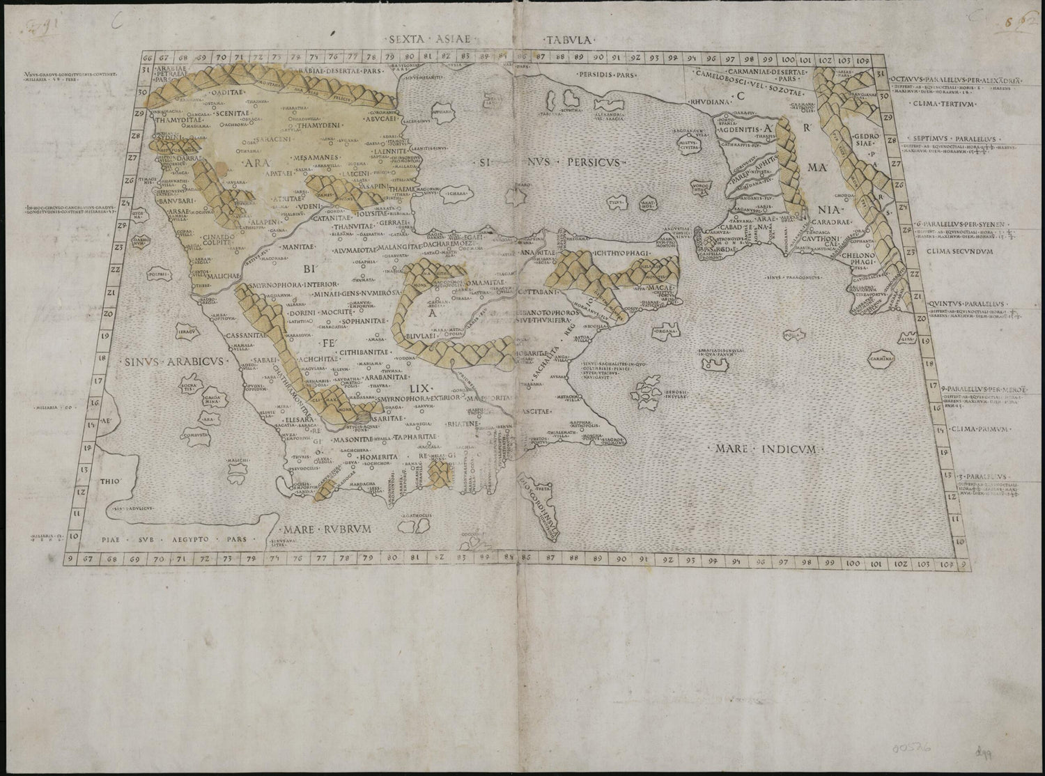 This old map of Sixth Map of Asia. (Sexta Asiae Tabula) from 1478 was created by 2nd Century Ptolemy in 1478