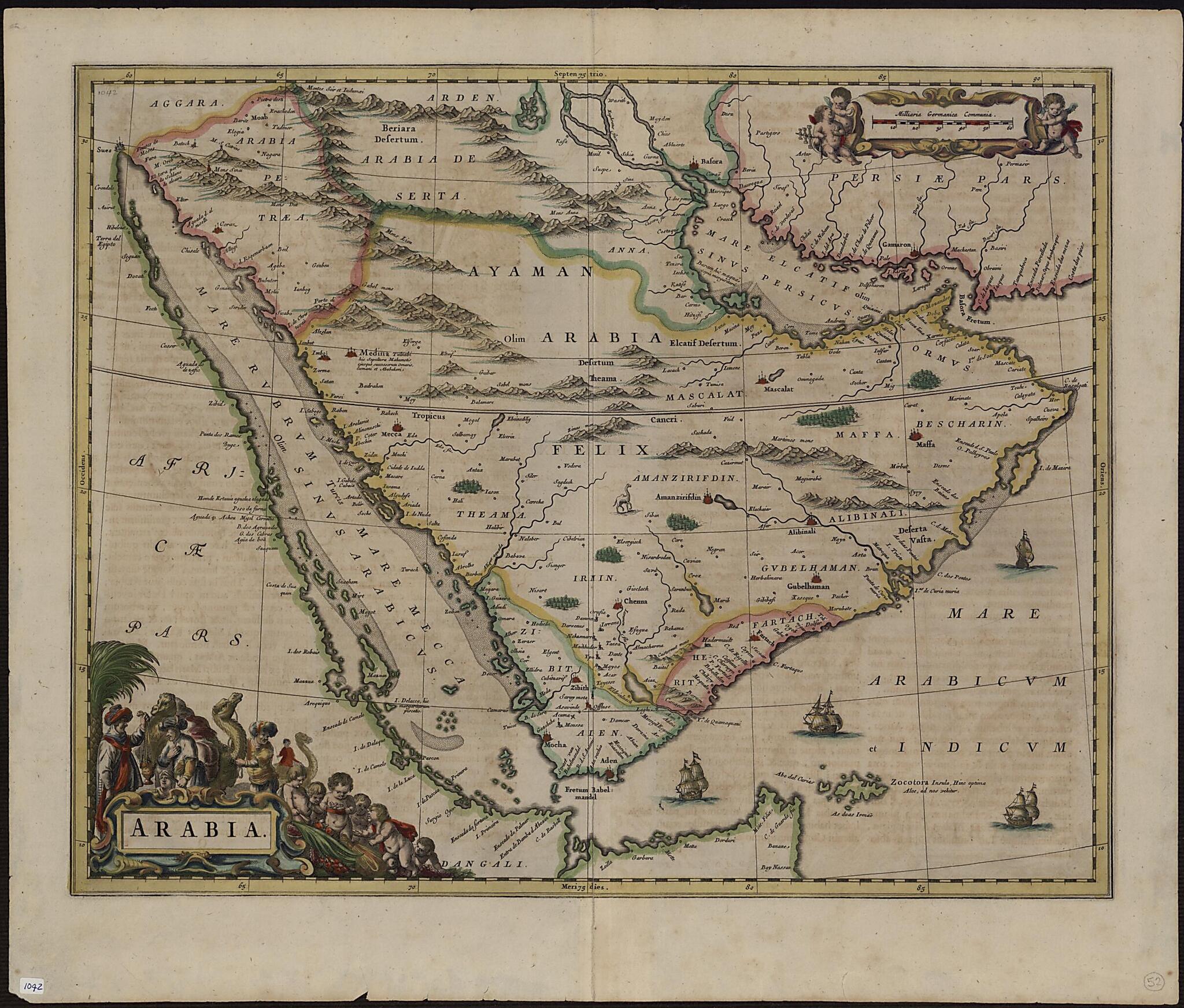 This old map of Arabia from 1622 was created by Willem Janszoon Blaeu in 1622