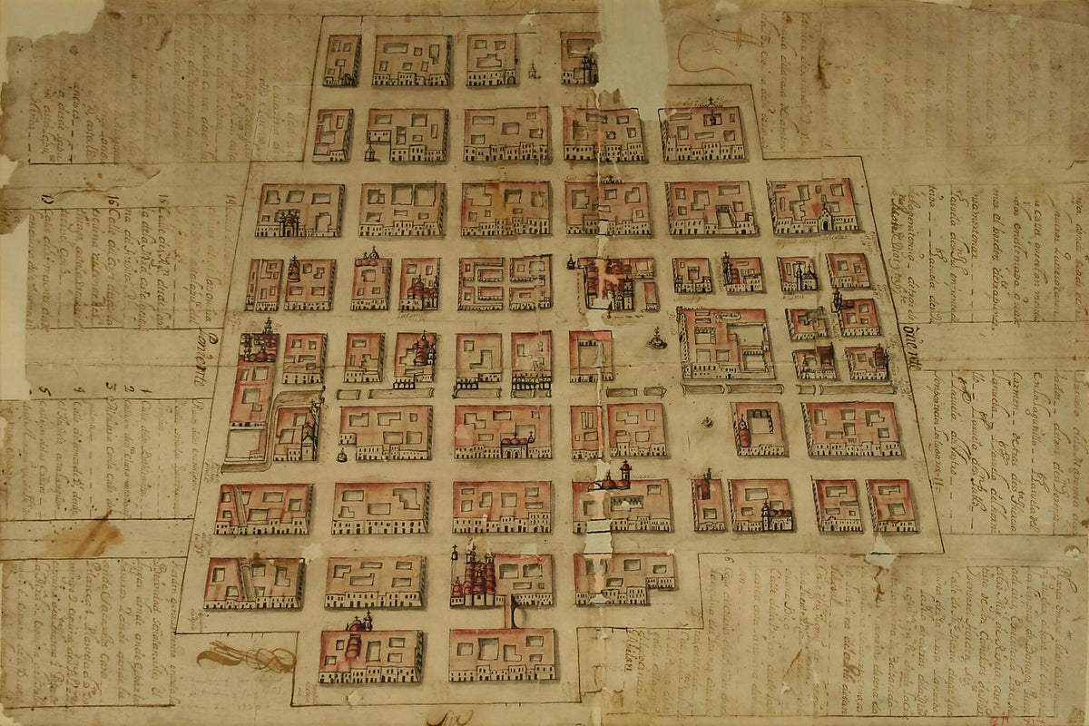 Map of Mexico City. (Plano De La Ciudad De México) 1720 by Relic Map Company