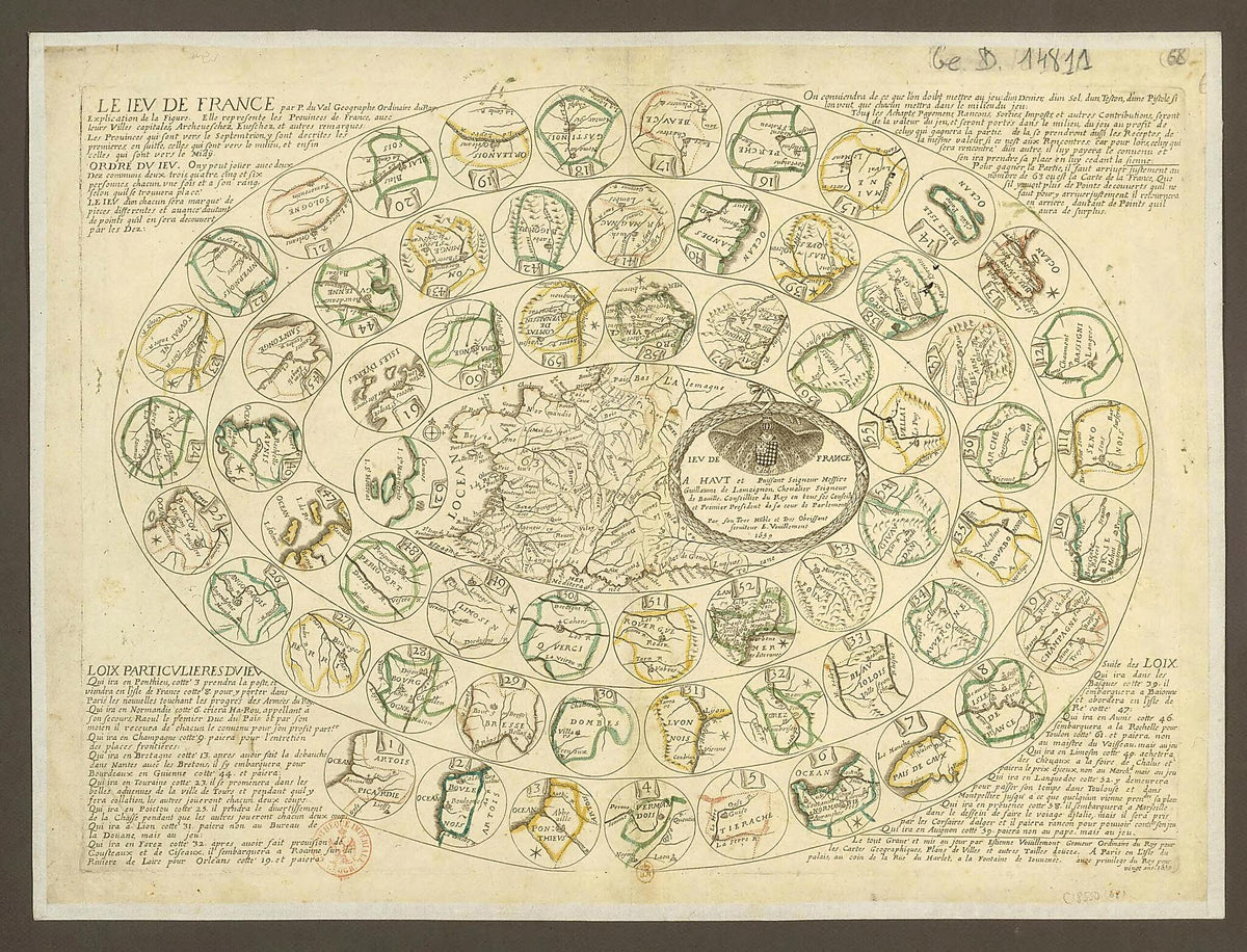The Game of France. (Le Jeu De France) 1659 by Relic Map Company