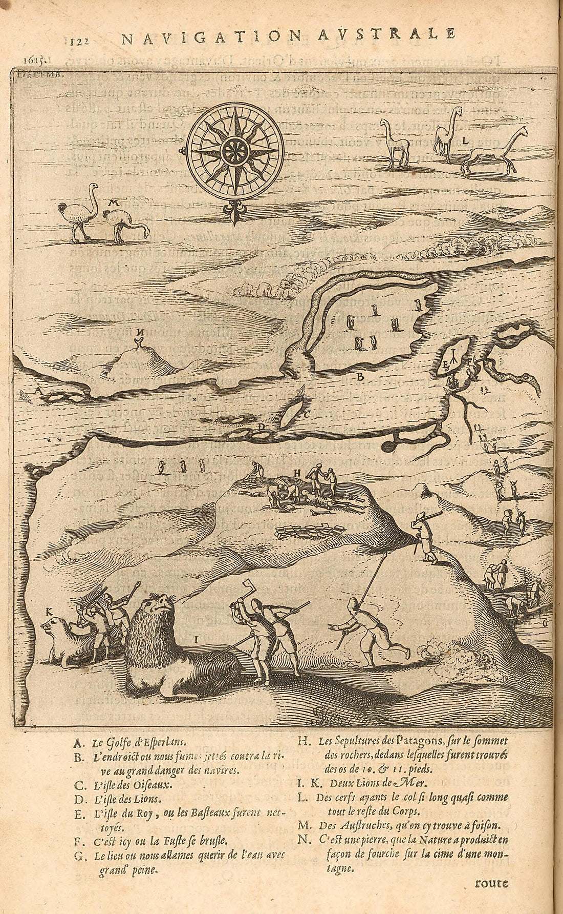 This old map of Map of the Strait of Magellan Developed by the Schouten and Le Maire Expedition, 1616. (Mapa Del Estrecho De Magallanes Elaborado Por La Expedición De Schouten Y Le Maire, 1616) from 1622 was created by Antoine De Herrera Y Tordesillas, 