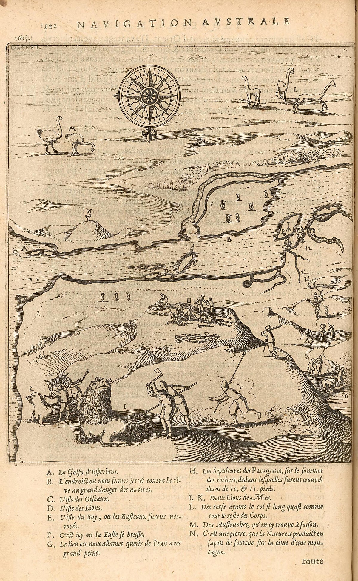Map of the Strait of Magellan Developed by the Schouten and Le Maire Expedition, 1616. (Mapa Del Estrecho De Magallanes Elaborado Por La Expedición De Schouten Y Le Maire, 1616) 1622 by Relic Map Company
