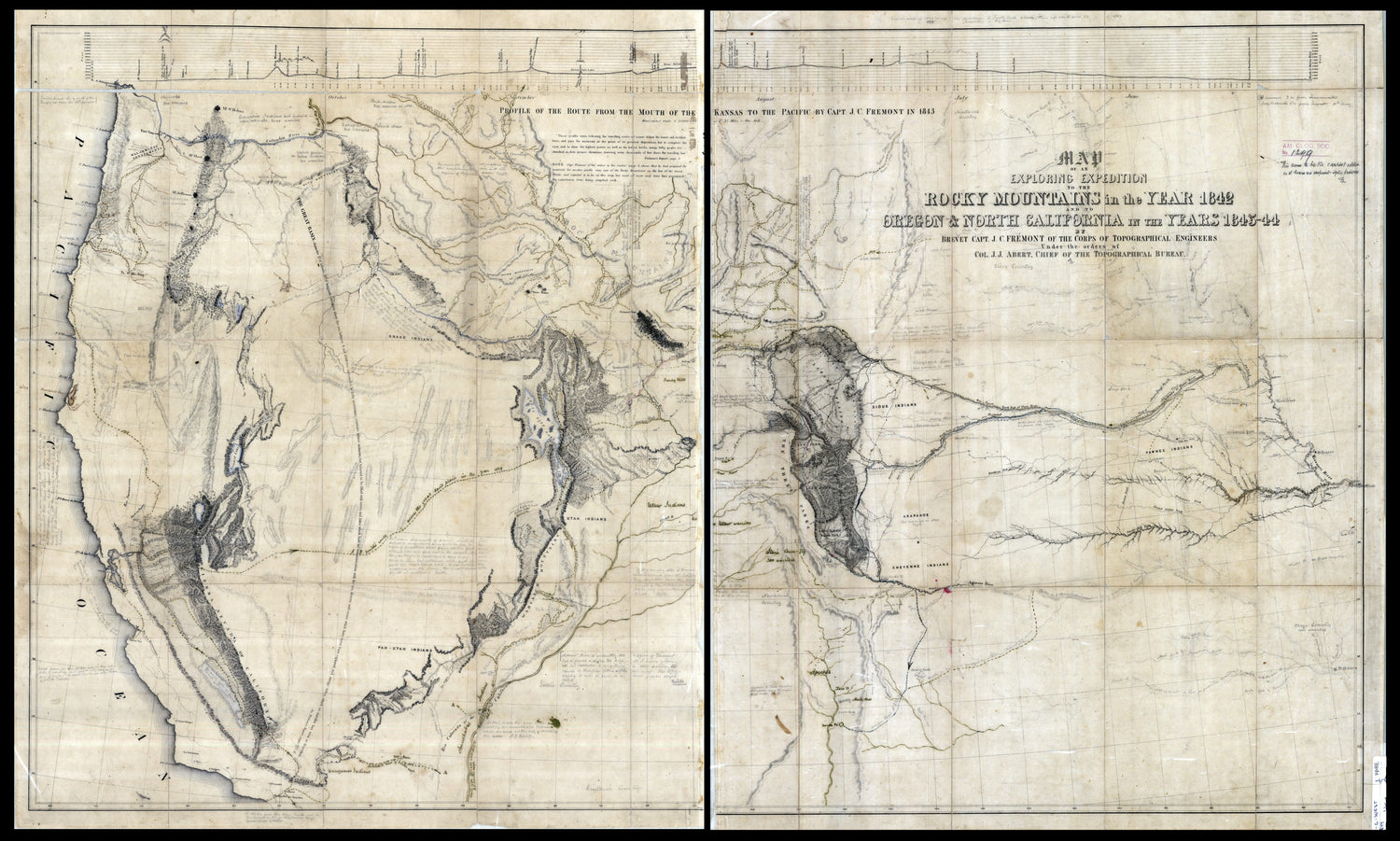 This old map of 44. (44) from 1844 was created by John Charles Frémont,  Gales and Seaton, George Gibbs, Jedediah Strong Smith,  United States. Army. Corps of Topographical Engineers in 1844
