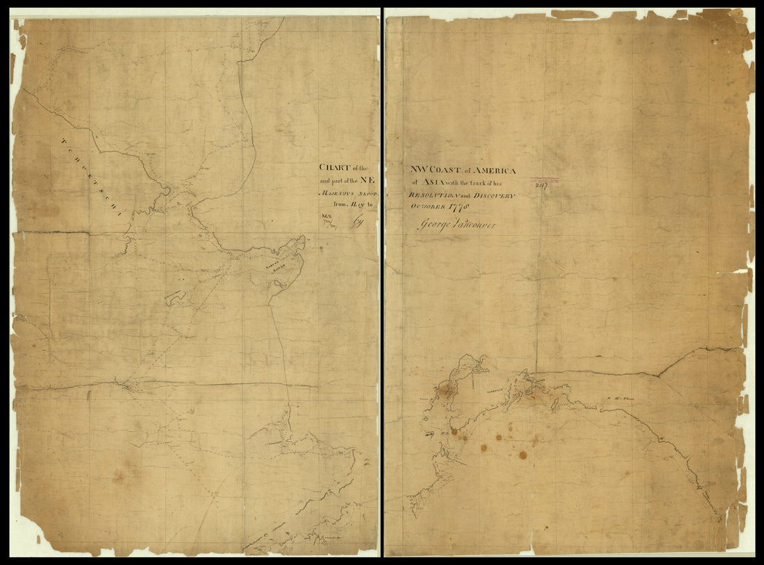 This old map of Chart of the NW Coast of America and Part of the NE of Asia With the Track of His Majesty&