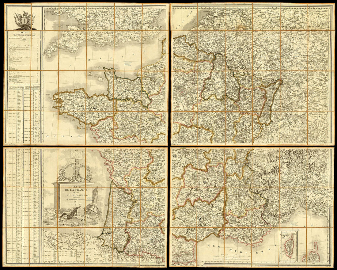 This old map of Map of France Divided Into Départements, Subdivided Into Arrondissements. (Carte De La France Divisée En Départemens, Subdivisée En Arrondissemens Communaux) from 1806 was created by Le Père Barrière, Pierre De Belleyme in 1806