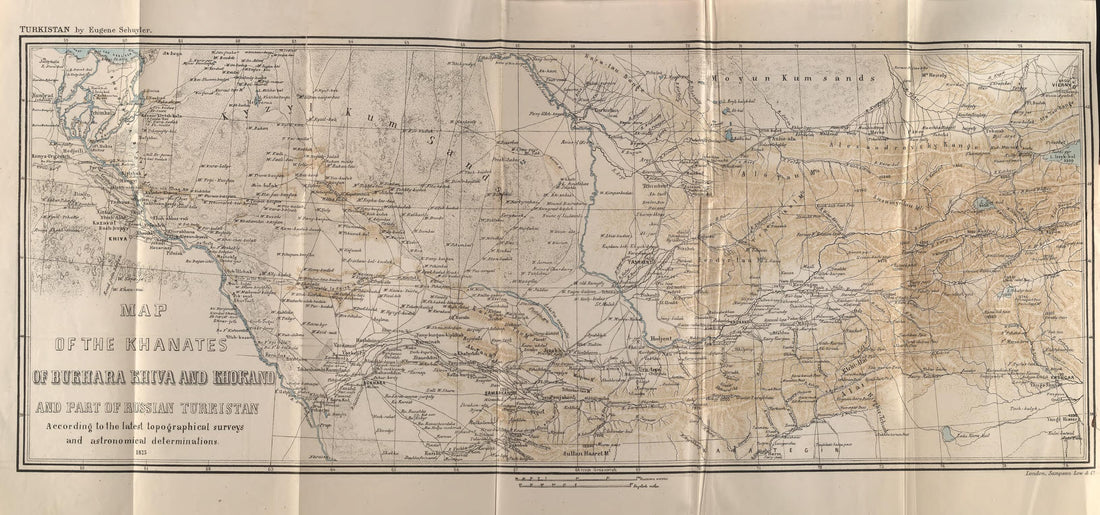 This old map of Map of the Khanates of Bukhara, Khiva, and Khokand and Part of Russian Turkistan from 1875 was created by Eugene Schuyler in 1875