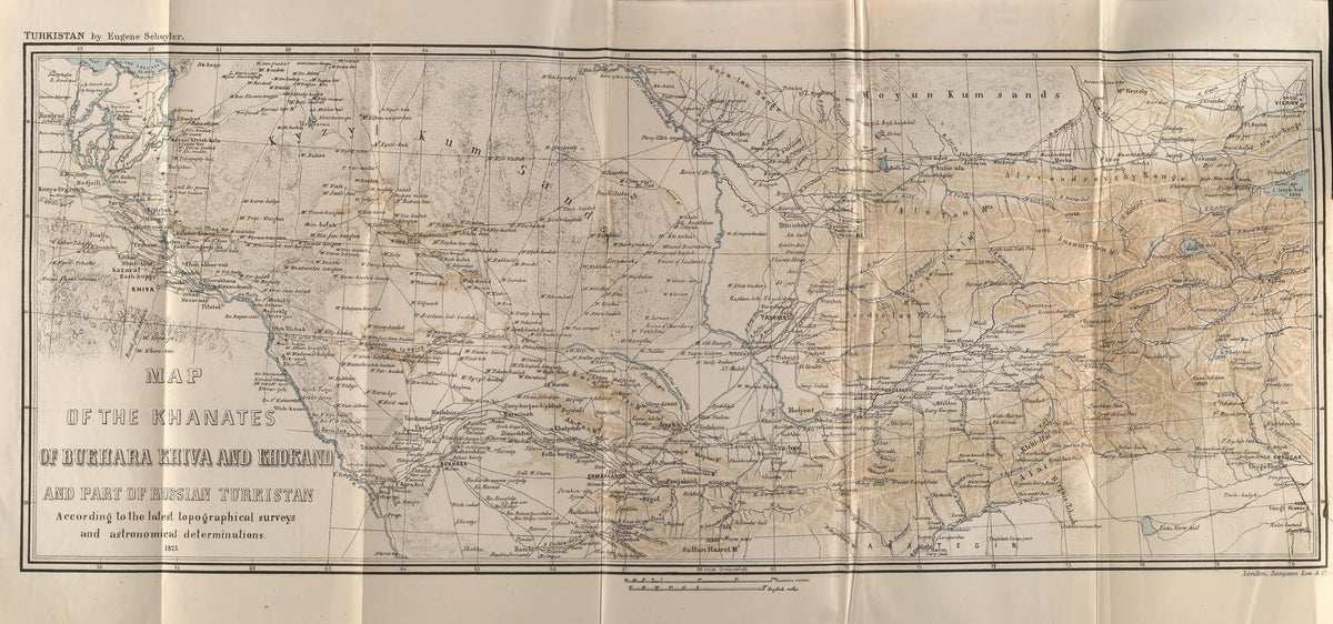 Map of the Khanates of Bukhara, Khiva, and Khokand and Part of Russian Turkistan 1875 by Relic Map Company