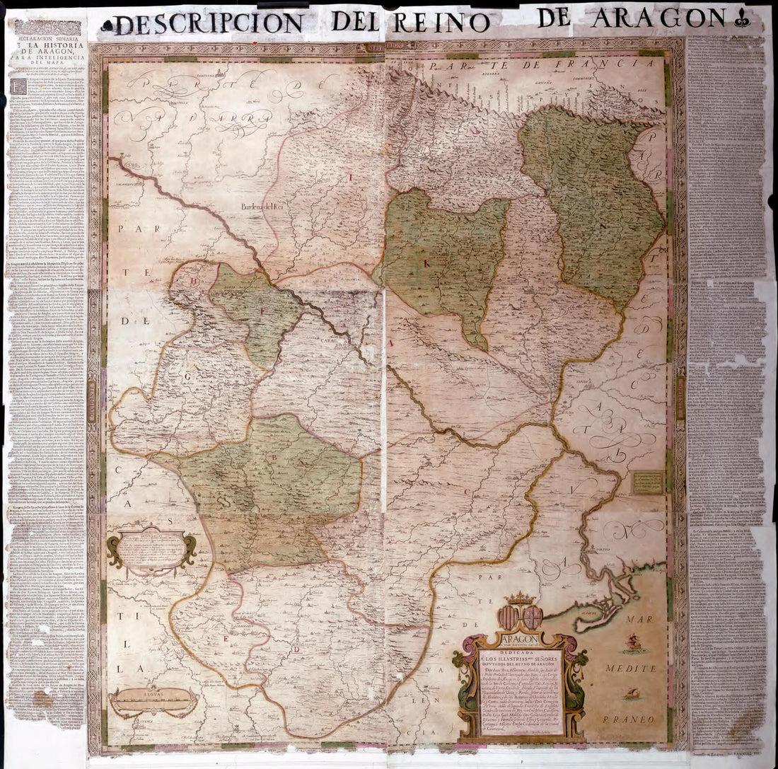 This old map of Map of the Kingdom of Aragon by Juan Bautista Labaña. (Aragón De Ioan Baptista Lavaña) from 1675 was created by João Baptista Lavanha, Lupercio Leonardo De Argensola in 1675