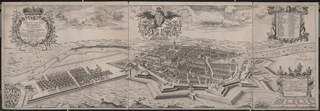 This old map of Palace of the Elector of Brandenburg. (Residentia Electoralis Brandenburgica) from 1688 was created by Johann Bernhard Schultz in 1688