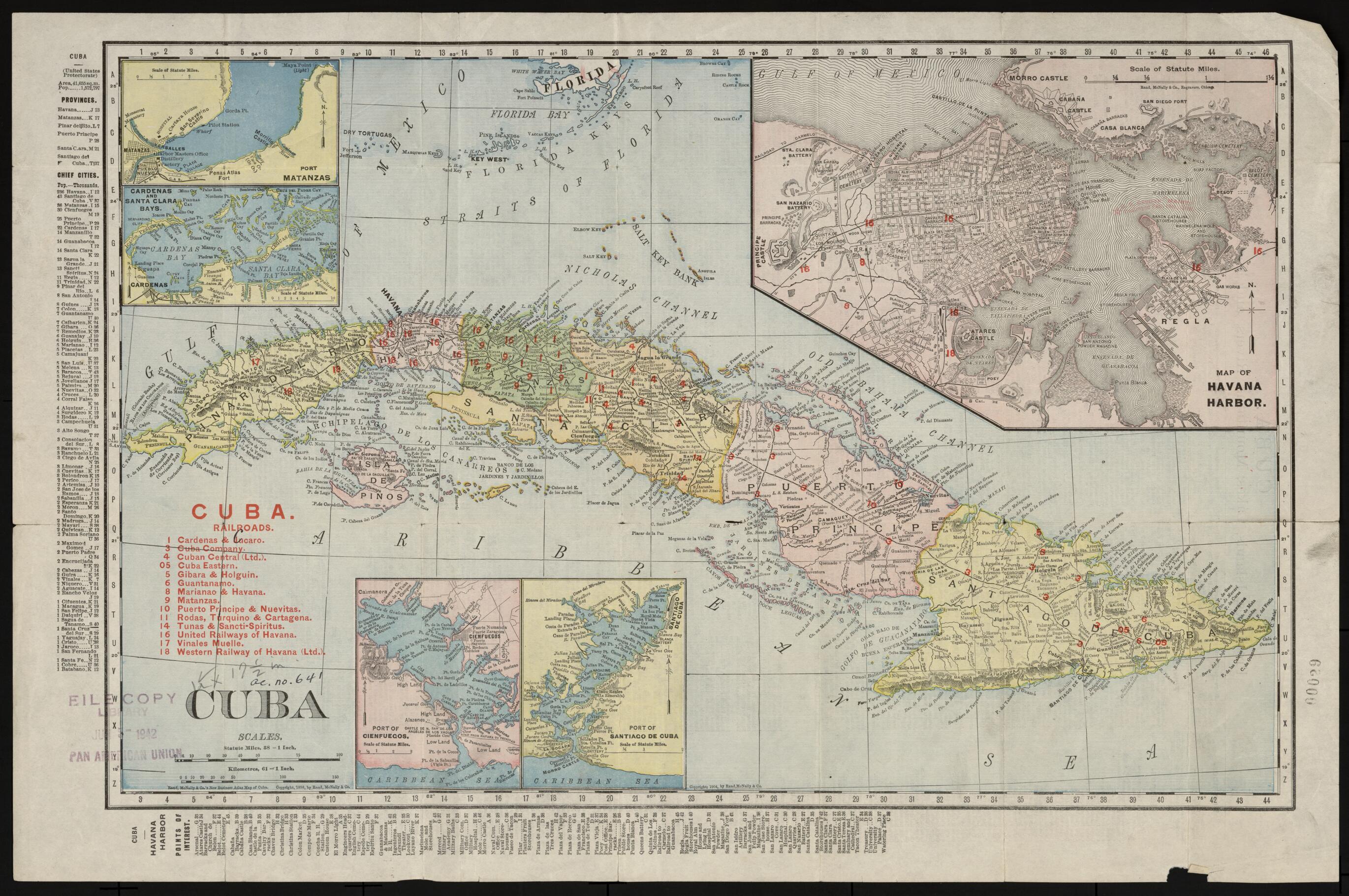This old map of Cuba from 1904 was created by  Rand McNally and Company in 1904