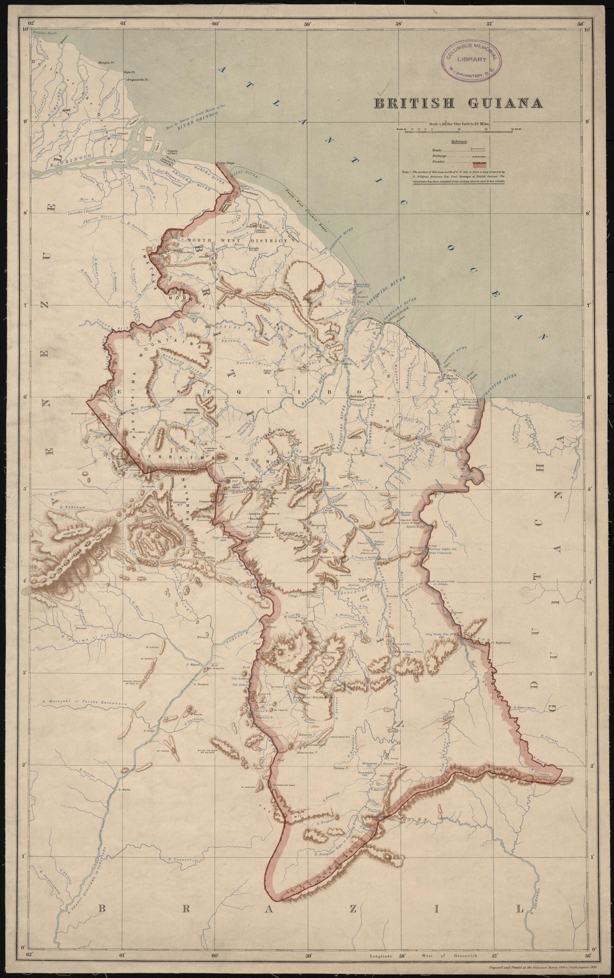 British Guiana 1908 by Relic Map Company