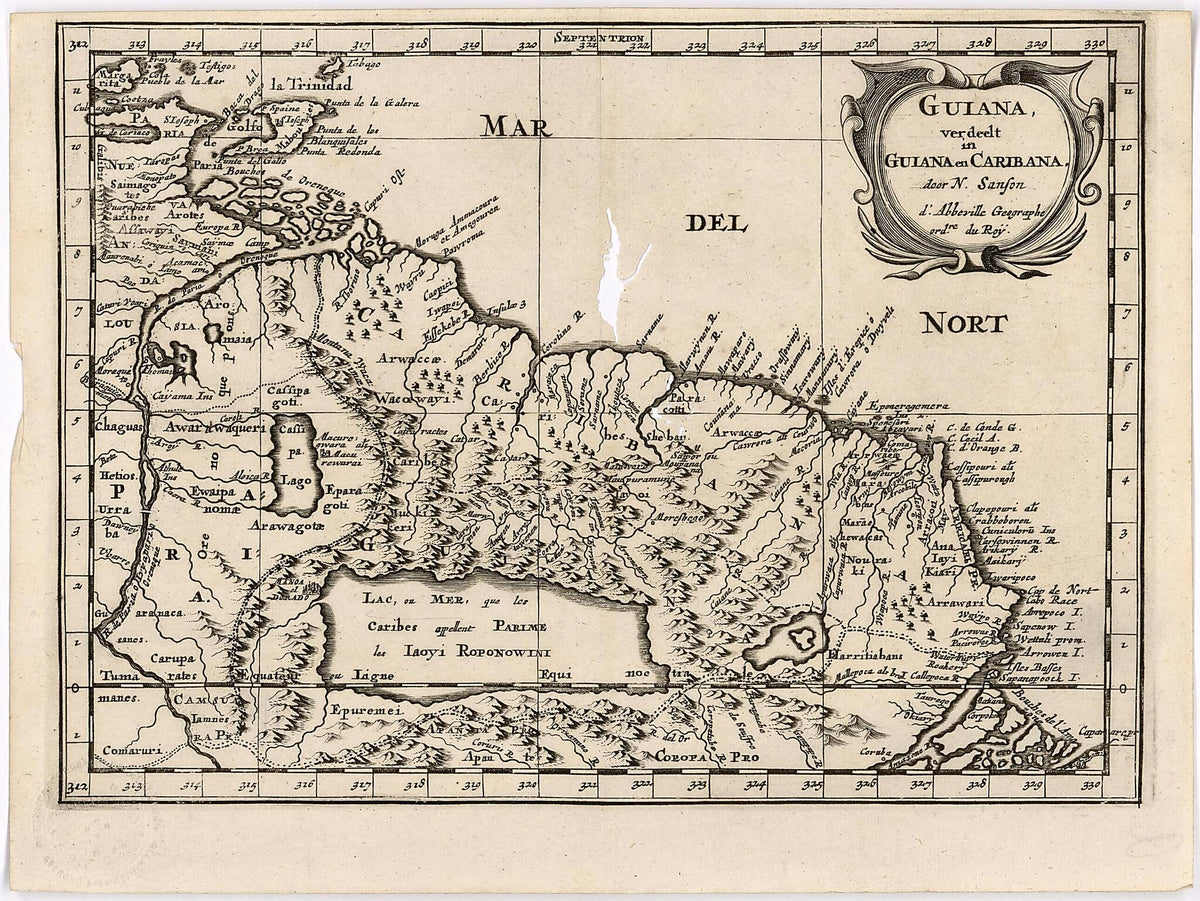 Guiana and Caribana. (Guiana, Verdeelt In Guiana En Caribana) 1700 by Relic Map Company