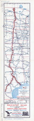 Map of the Meridian Road. (Map of the Meridian Road: Showing Every City, Town, Village and Hamlet Throughout Its Entire Length) 1915 by Relic Map Company