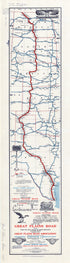Map of the Great Plains Road: Showing Every City, Town, Village and Hamlet Throughout Its Entire Length in 1915 by Relic Map Company