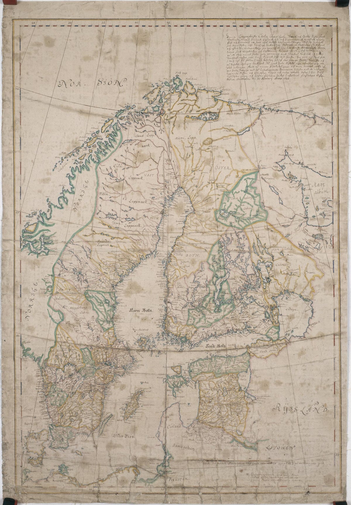 General Map of the Swedish Kingdom. (Generalkarta över Svenska Riket) 1688 by Relic Map Company