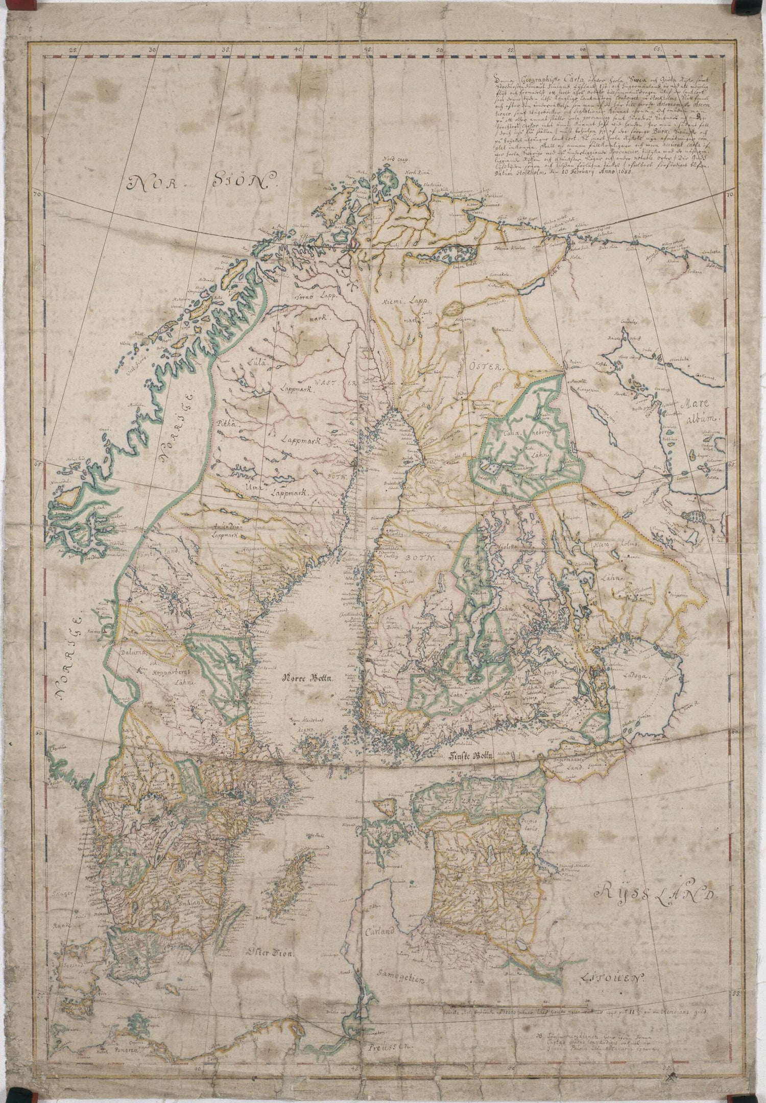 This old map of General Map of the Swedish Kingdom. (Generalkarta över Svenska Riket) from 1688 was created by Carl Gripenhielm in 1688