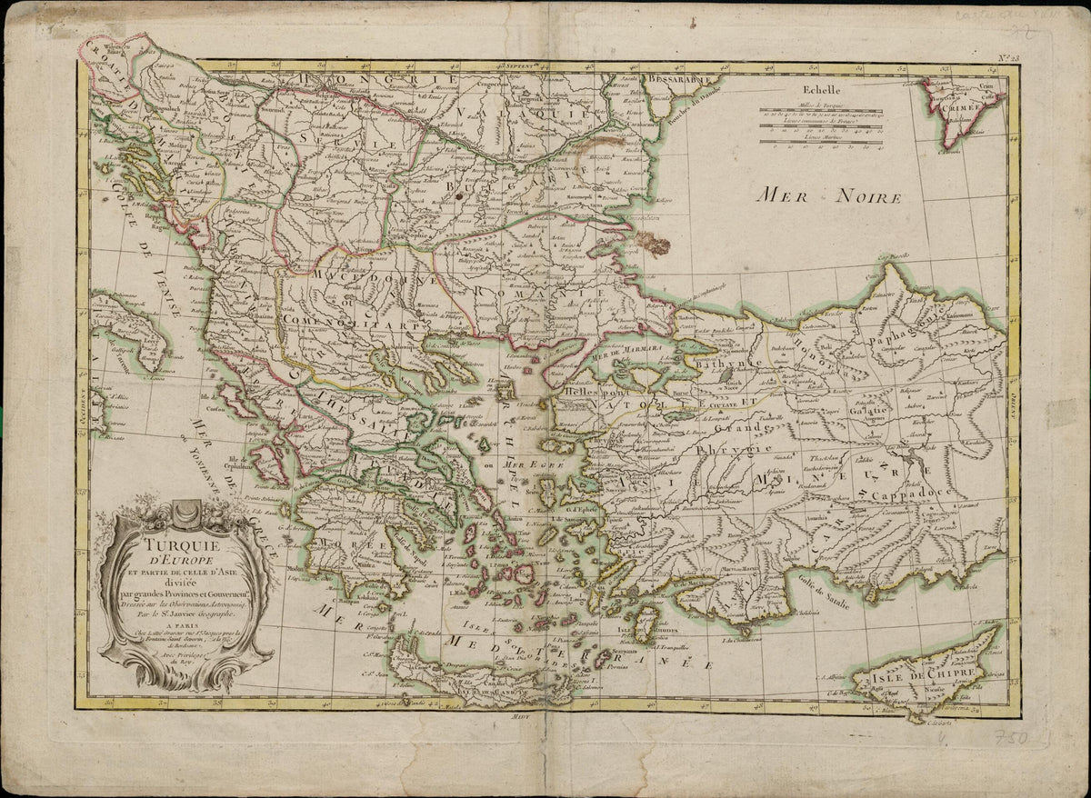 European Turkey and Part of Asian Turkey, Divided Into Large Provinces and Governorships. (Turquie D&