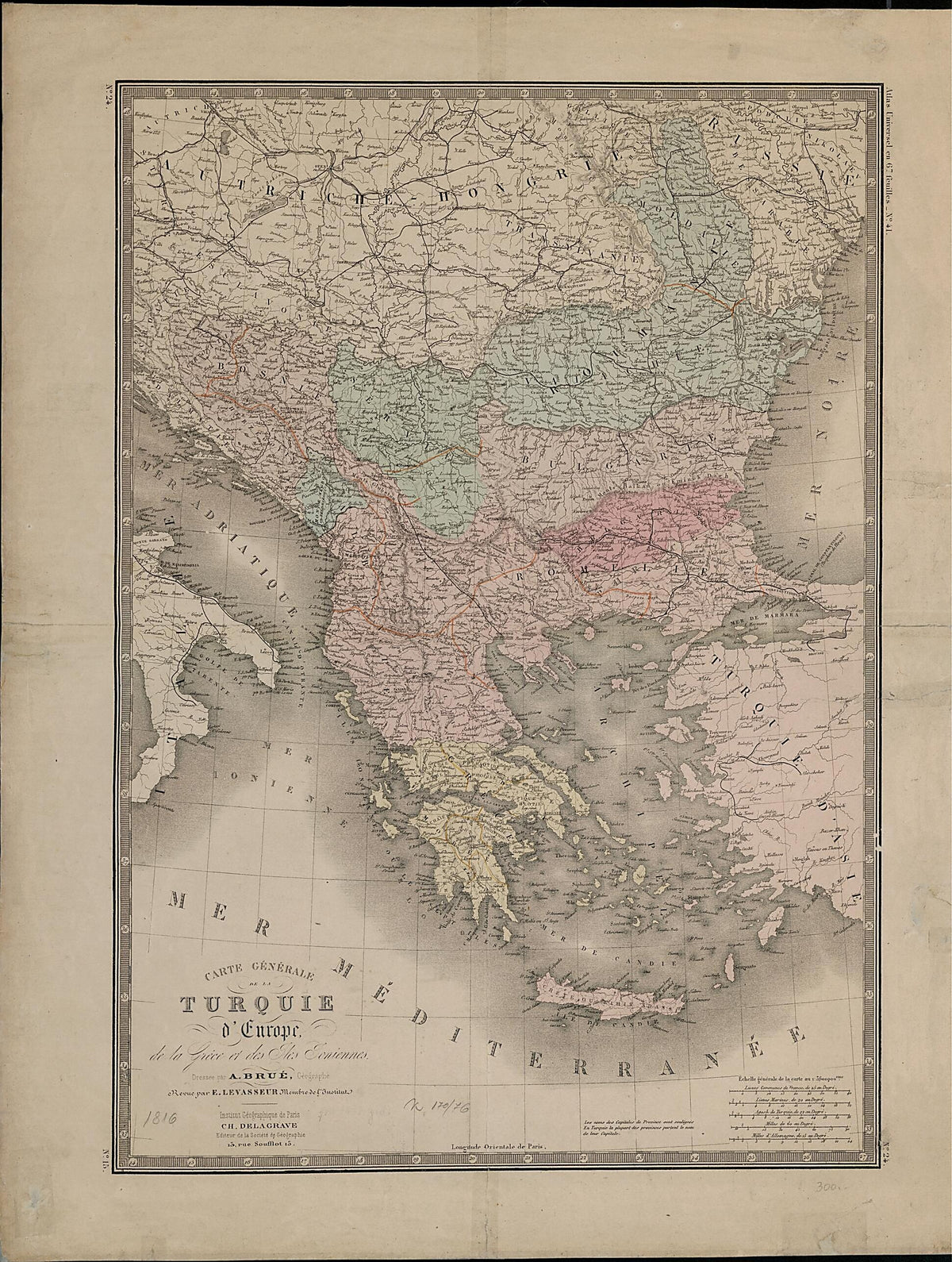 General Map of European Turkey, Greece and the Ionian Islands. (Carte Générale De La Turquie D&