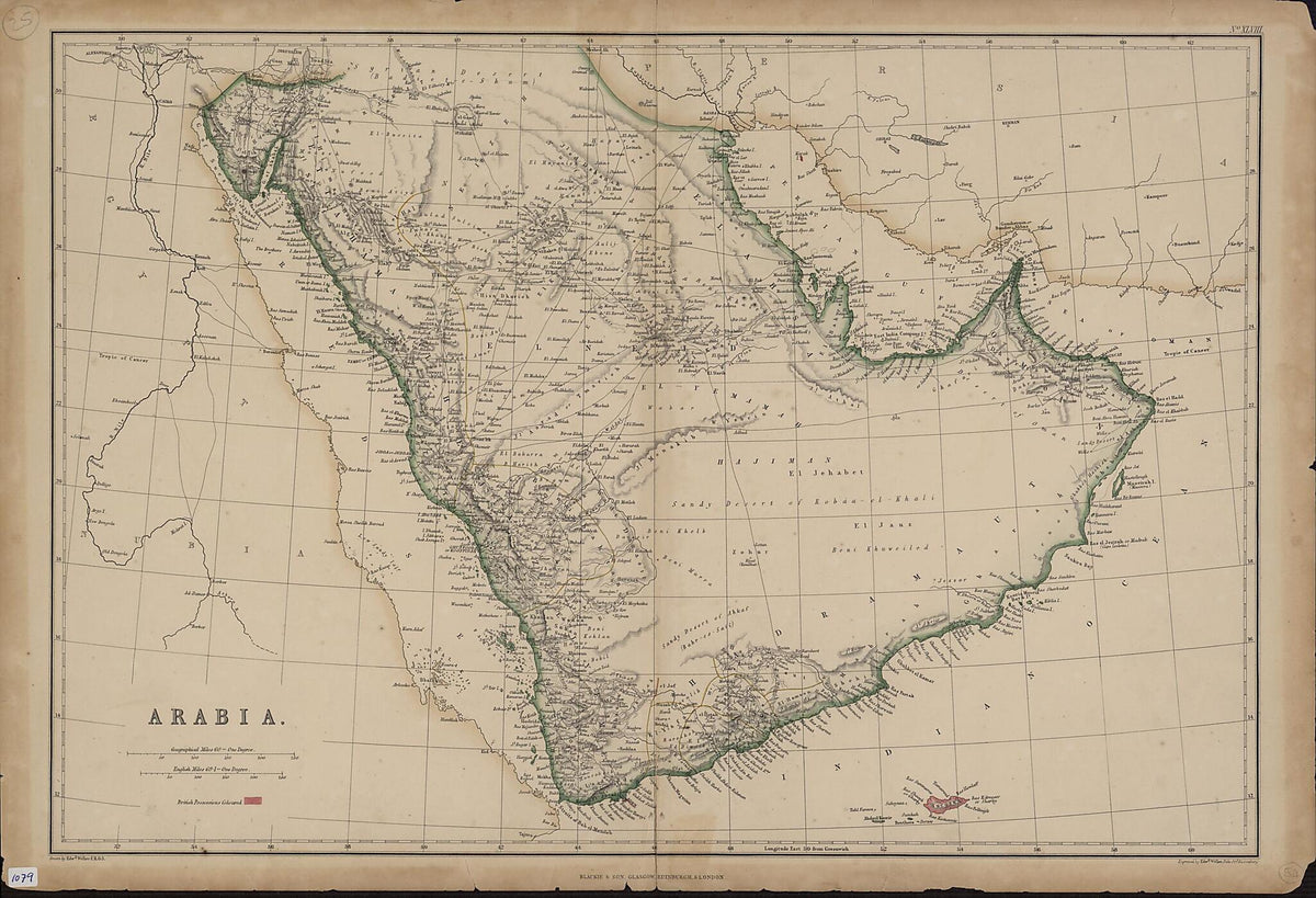 Arabia, the Red Sea and Persian Gulf 1870 by Relic Map Company