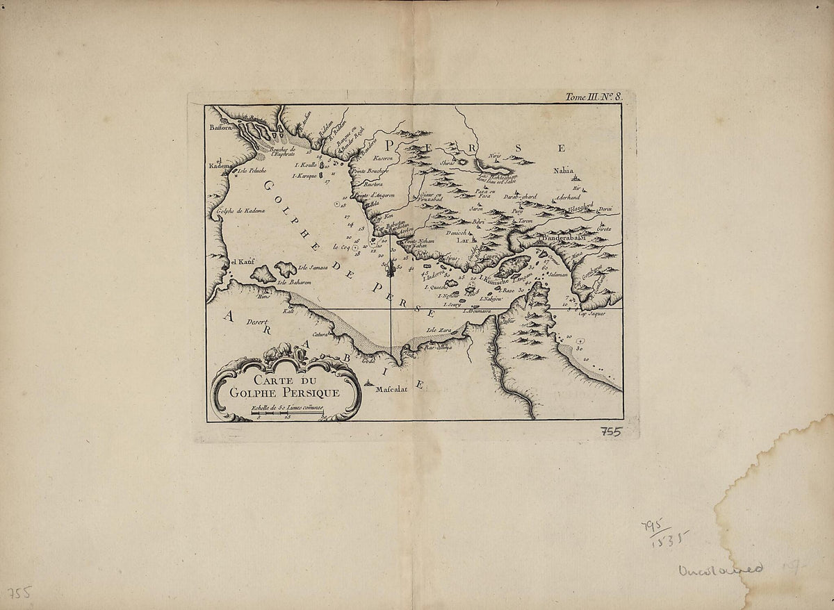 Map of the Persian Gulf. (Carte Du Golphe Persique) 1763 by Relic Map Company