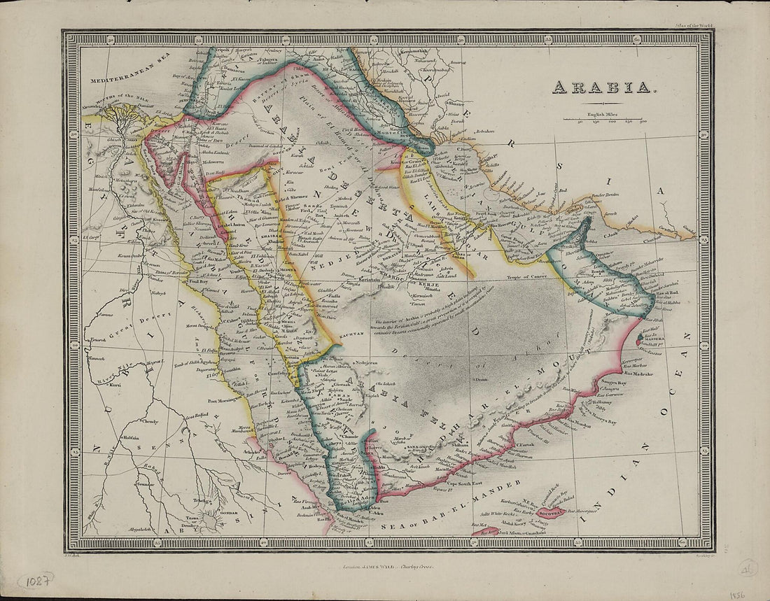 This old map of Arabia from 1856 was created by  in 1856