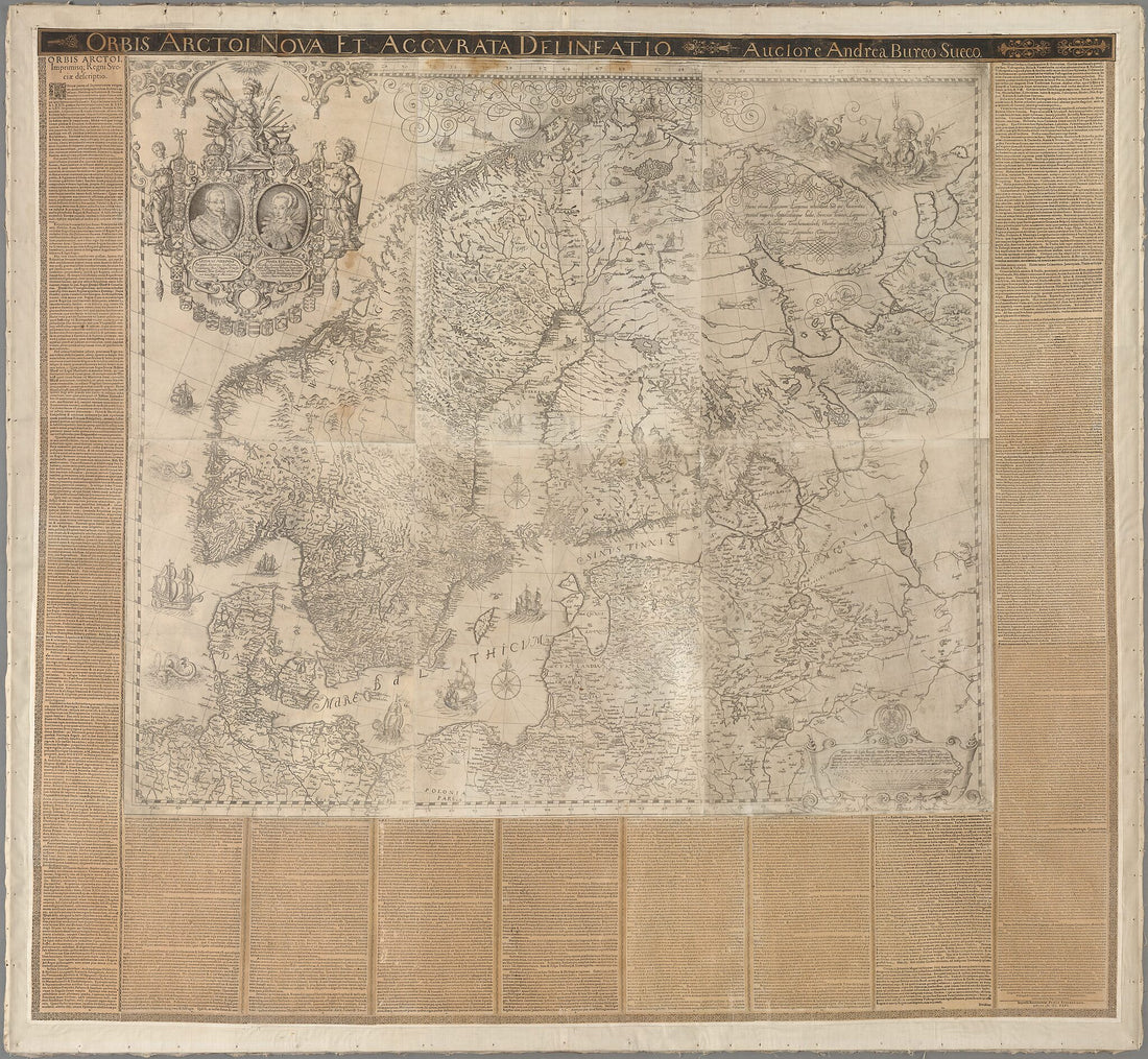 This old map of New and Detailed Sketch of the Arctic Lands, by Andreas Boreus, the Swede. (Orbis Arctoi Nova Et Accvrata Delineatio, Auctore Andrea Bureo Sueco) from 1626 was created by Anders Bure in 1626