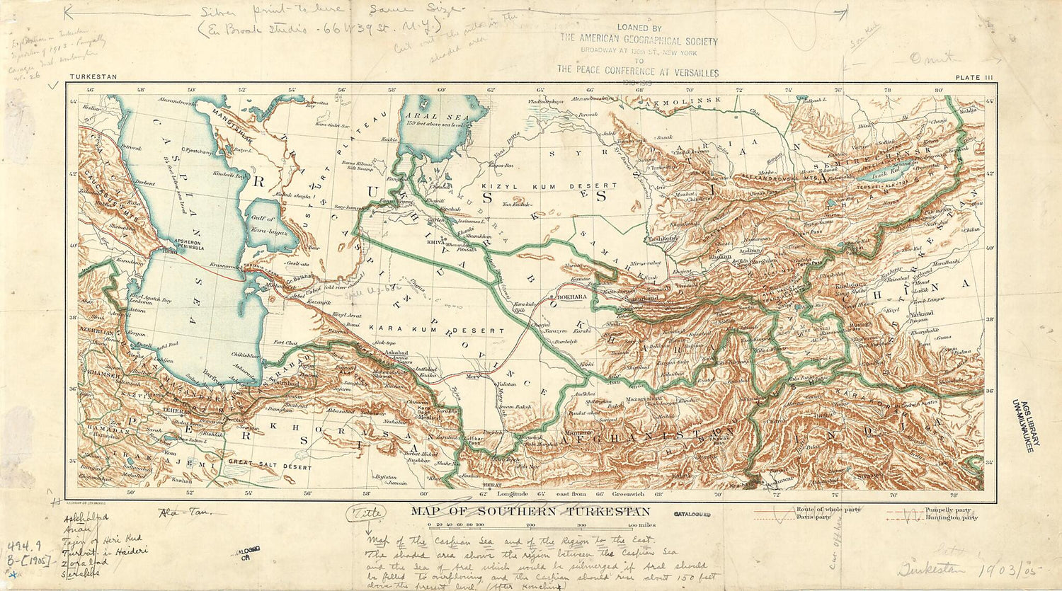 This old map of Map of Southern Turkestan from 1905 was created by  Carnegie Institution of Washington,  United States. Department of State in 1905