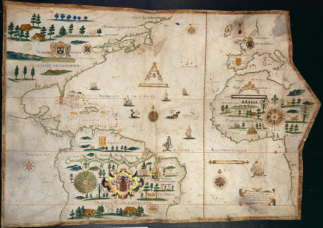This old map of Map of the Atlantic Ocean, from 1613 was created by Pierre De Vaulx in 1613