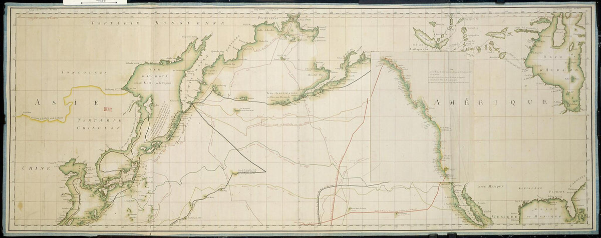 Map of the Ocean Showing the Different Routes of the Navigators Around the World. (Carte De L&
